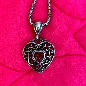 Brighton necklace heart with red center - extremely rare